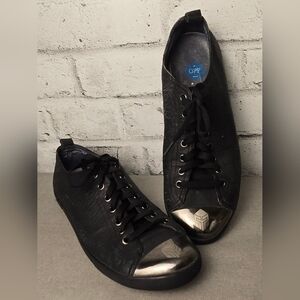 OPP France x Transformers Black Leather Sneakers w/ Metal Toes